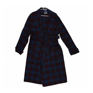 Pendleton Robe 100% Virgin Wool Men's Size XL Blue Red Plaid Vintage Made in USA
